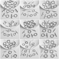 10 Sets Per Pack Alloy Moon Heart Shape Flower Simple Style main image 5