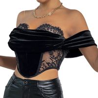 Women's Wrap Crop Top Tank Tops Lace Sexy Streetwear Flower main image 4