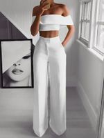 Daily Street Women's Sexy Solid Color Polyester Pants Sets Pants Sets main image 4