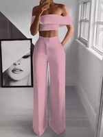 Daily Street Women's Sexy Solid Color Polyester Pants Sets Pants Sets sku image 6