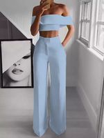 Daily Street Women's Sexy Solid Color Polyester Pants Sets Pants Sets sku image 14