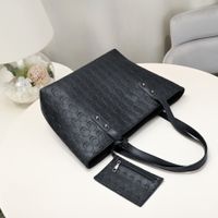 Women's Large Pu Leather Solid Color Vintage Style Classic Style Square Zipper Tote Bag main image 2