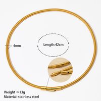 304 Stainless Steel 16K Gold Plated White Gold Plated Gold Plated Simple Style Polishing Plating Solid Color Bracelets Necklace main image 2