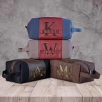 Vintage Style Classic Style Solid Color Pu Leather Canvas Square Makeup Bags main image 1