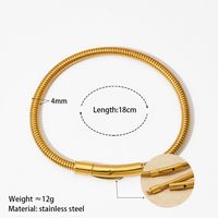 304 Stainless Steel 16K Gold Plated White Gold Plated Gold Plated Simple Style Polishing Plating Solid Color Bracelets Necklace main image 8