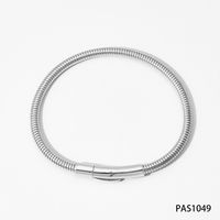 304 Stainless Steel 16K Gold Plated White Gold Plated Gold Plated Simple Style Polishing Plating Solid Color Bracelets Necklace sku image 1