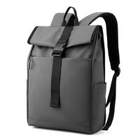 Men's Solid Color Nylon Zipper Fashion Backpack Laptop Backpack sku image 2