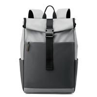 Men's Solid Color Nylon Zipper Fashion Backpack Laptop Backpack sku image 3