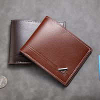 Men's Solid Color Pu Leather Flip Cover Small Wallets main image video