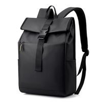 Men's Solid Color Nylon Zipper Fashion Backpack Laptop Backpack sku image 1
