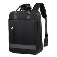 Unisex Solid Color Nylon Zipper Functional Backpack Laptop Backpack sku image 1
