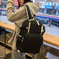 Unisex Solid Color Oxford Cloth Zipper Functional Backpack Laptop Backpack main image 5