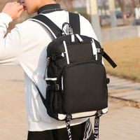 Unisex Solid Color Oxford Cloth Zipper Functional Backpack Laptop Backpack main image 3