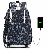 Unisex Blume Oxford-stoff Reißverschluss Funktioneller Rucksack Laptop-rucksack sku image 3