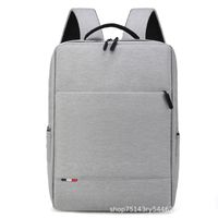 Men's Solid Color Oxford Cloth Zipper Functional Backpack Laptop Backpack sku image 2