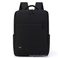 Men's Solid Color Oxford Cloth Zipper Functional Backpack Laptop Backpack sku image 1