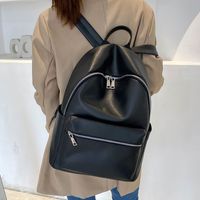 Waterproof Solid Color Casual School Shopping Women's Backpack main image 5