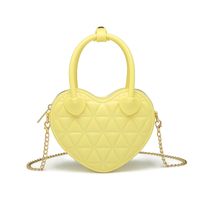 Women's Medium Pvc Solid Color Cute Heart-shaped Zipper Jelly Bag sku image 3