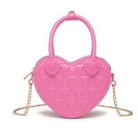 Women's Medium Pvc Solid Color Cute Heart-shaped Zipper Jelly Bag sku image 5