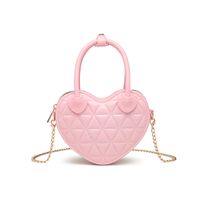 Women's Medium Pvc Solid Color Cute Heart-shaped Zipper Jelly Bag sku image 2