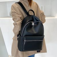 Waterproof Solid Color Casual School Shopping Women's Backpack main image 4