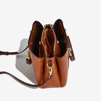 Women's Medium Pu Leather Color Block Streetwear Square Zipper Handbag main image 3