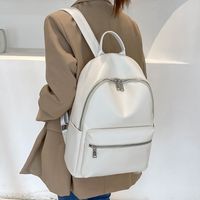 Waterproof Solid Color Casual School Shopping Women's Backpack main image 2