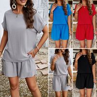 Daily Women's Basic Classic Style Solid Color Cotton And Linen Shorts Sets Shorts Sets main image 1