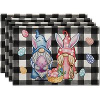 Easter Pastoral Rabbit Letter Linen Tablecloth sku image 8