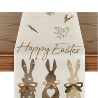 Easter Pastoral Rabbit Letter Linen Tablecloth sku image 7