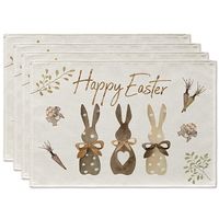 Easter Pastoral Rabbit Letter Linen Tablecloth sku image 9