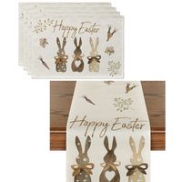 Easter Pastoral Rabbit Letter Linen Tablecloth sku image 12