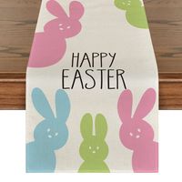 Easter Pastoral Rabbit Letter Linen Tablecloth sku image 5