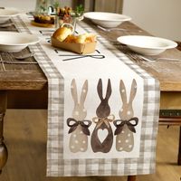 Easter Pastoral Rabbit Letter Linen Tablecloth main image 3