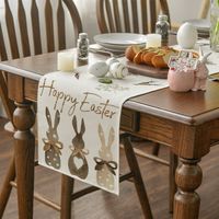 Easter Pastoral Rabbit Letter Linen Tablecloth main image 1