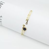 Elegant Simple Style Star Moon 304 Stainless Steel Gold Plated Artificial Rhinestones Bangle In Bulk main image 4