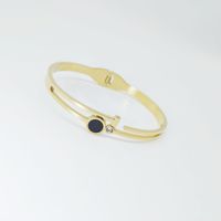 Elegant Simple Style Star Moon 304 Stainless Steel Gold Plated Artificial Rhinestones Bangle In Bulk main image 7