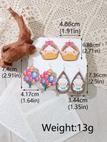 1 Pair Simple Style Rabbit Wood Iron Drop Earrings main image 3