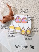 1 Pair Simple Style Rabbit Wood Iron Drop Earrings sku image 8