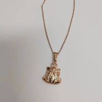 Sweet Letter Heart Shape Crown Titanium Steel Inlay Rhinestones Necklace sku image 5