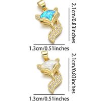 1 Piece Simple Style Fox Horse Copper Plating Inlay Pendant Jewelry Accessories main image 2