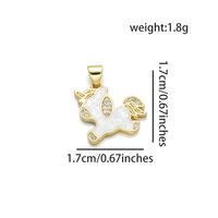 1 Piece Simple Style Fox Horse Copper Plating Inlay Pendant Jewelry Accessories sku image 6