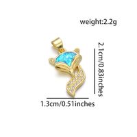 1 Piece Simple Style Fox Horse Copper Plating Inlay Pendant Jewelry Accessories sku image 1