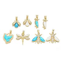 1 Piece Basic Bee Dragonfly Copper Plating Inlay Pendant Jewelry Accessories main image 5