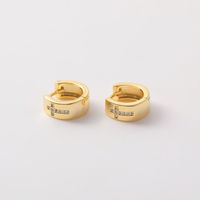 1 Pair Simple Style Cross Plating Inlay Metal Zircon Gold Plated Silver Plated Earrings main image 6