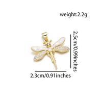 1 Piece Basic Bee Dragonfly Copper Plating Inlay Pendant Jewelry Accessories sku image 7