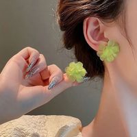 1 Pair Ig Style Y2k Korean Style Flower Plastic Ear Studs main image 1