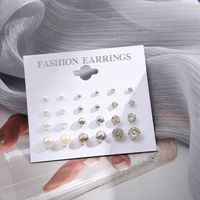 1 Set Ig Style Elegant Retro Solid Color Artificial Crystal Artificial Pearl Alloy Ear Studs main image 4