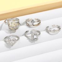 Ig Style Cute Shiny Heart Shape Alloy Inlay Artificial Crystal Artificial Pearls Women's Open Rings main image 6