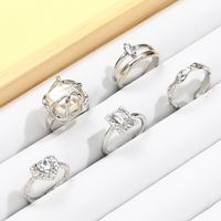 Ig Style Cute Shiny Heart Shape Alloy Inlay Artificial Crystal Artificial Pearls Women's Open Rings main image 4